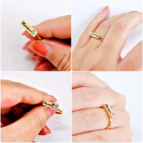 Name Plate Ring, Custom Name Ring, Gold Nameplate Ring, Personalized Name  Ring, Name Ring, Diamond Cut, 3D Name Ring, Women Earrings - Etsy